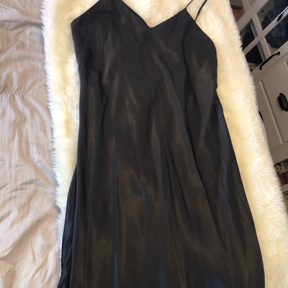 Long silk dress with slits